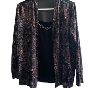 Black and Gold Paisley Cardigan